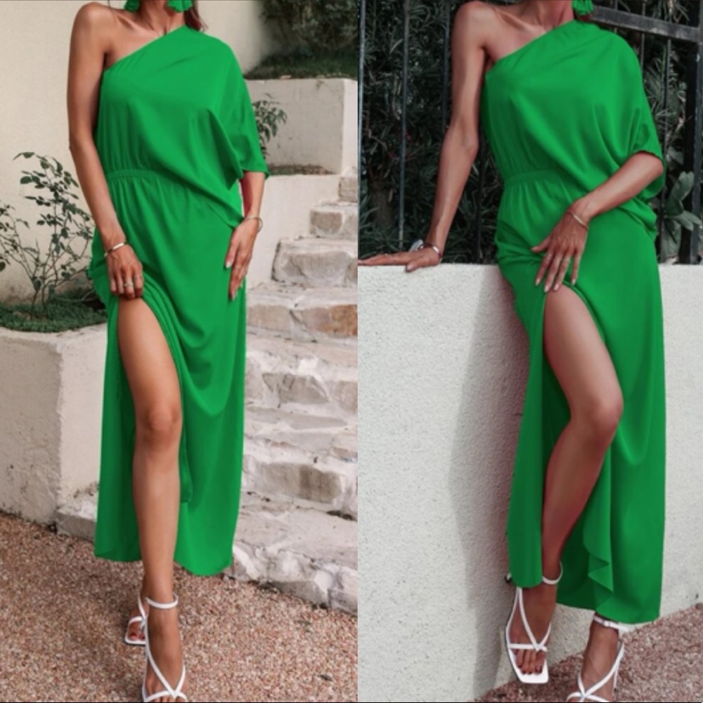 Boho one shoulder slit thigh maxi dress - Picture 5 of 13